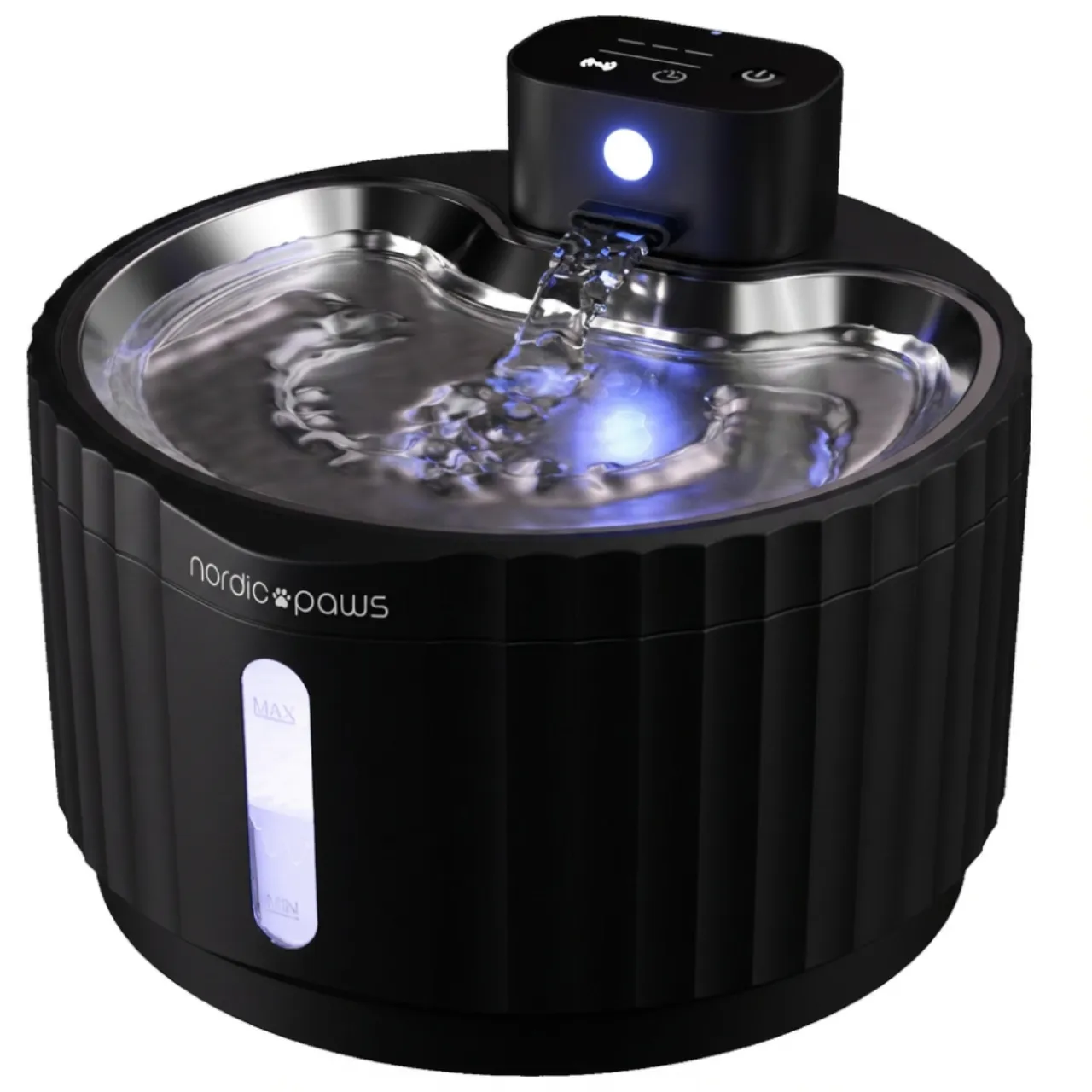 Nordic Paws Glacia trådløs vandfontæne sort 2,8 L